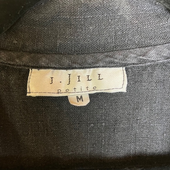 Vintage J. Jill Petite M Linen Button Maxi Dress Black Sleeveless Witch Academia - Picture 2 of 12